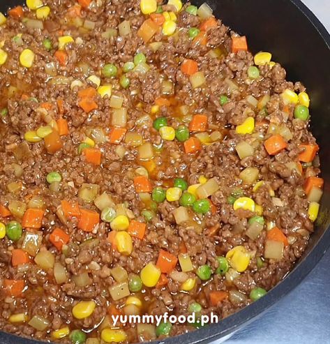 Beef Picadillo, Picadillo Recipe, Meat And Vegetables, Diced Potatoes, Mixed Vegetables, Beef Broth, Tomato Sauce, Serving Dishes, Ground Beef