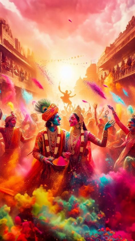 Radhe Krishna Holi Image, Happy Dasara Images Hd, Holi Image, Krishna Holi, Image Drawing, Tom And Jerry Wallpapers, Radha Krishna Holi, Ganesh Art Paintings, Holi Images