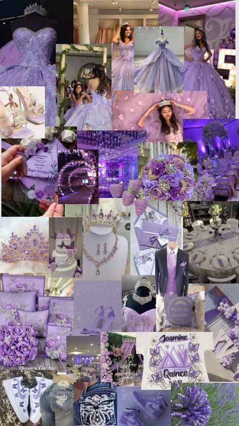 Purple Quinceanera Ideas, Rapunzel Quinceanera Theme, Butterfly Quinceanera Theme, Rapunzel Wedding Theme, Purple Quinceanera Theme, Lavender Quinceanera Dresses, Lavender Quinceanera, Purple Sweet 16, Debut Theme