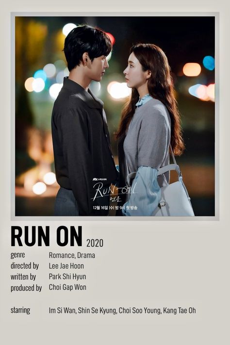 Run On Kdrama Poster, Drama Notes, Run On Kdrama, Kdrama Recommendation, Run On, Shin Se Kyung, Tae Oh, Drama List, Korean Drama Series