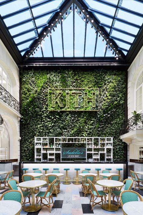 Barrel Vault Ceiling, Paris Vogue, Marble Staircase, Restaurant Paris, Architecture Magazines, Hospitality Design, Design Language, Green Wall, A Restaurant