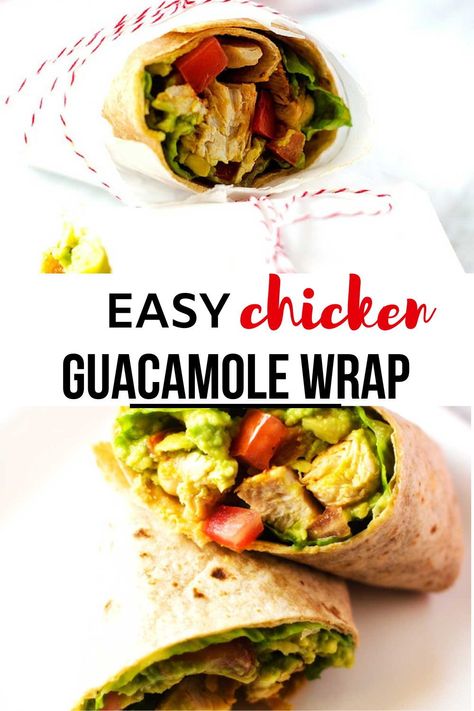 Looking for a delicious lunch? You are going to love this crazy-good Chicken Guacamole Wrap. With a simple guacamole that takes just minutes to make, this easy wrap is the perfect way to fuel your afternoon. Chicken Guacamole Sandwich, Guacamole Wrap Recipes, Chicken Guacamole Wrap, Guacamole Wrap, Guacamole Sandwich, Chicken Guacamole, Simple Guacamole, Wraps Recipes Easy, Sandwich Day