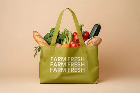 Mockup Ideas, Persona 2, Grocery Basket, Grocery Supermarket, Flyer Mockup, Bags Ideas, Magazine Mockup, Grocery Shopping Bags, Bag Mockup