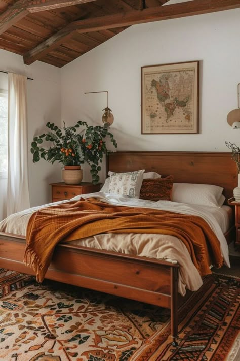 Autumn Bedroom Decor, Autumn Bedroom, Inviting Bedroom, Fall Bedroom Decor, Earthy Bedroom, Warm Bedroom, Cozy Fall Bedroom, Bedroom Orange, Deco Studio