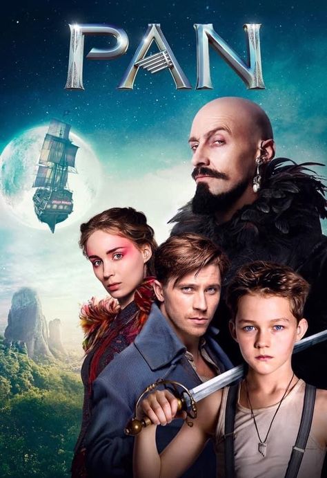 Peter Pan Movie Poster, Pan Movie Poster, Pan 2015, Pan Movie, Peter Pan Movie, Full Mon, Garrett Hedlund, Adventure Movie, Rooney Mara