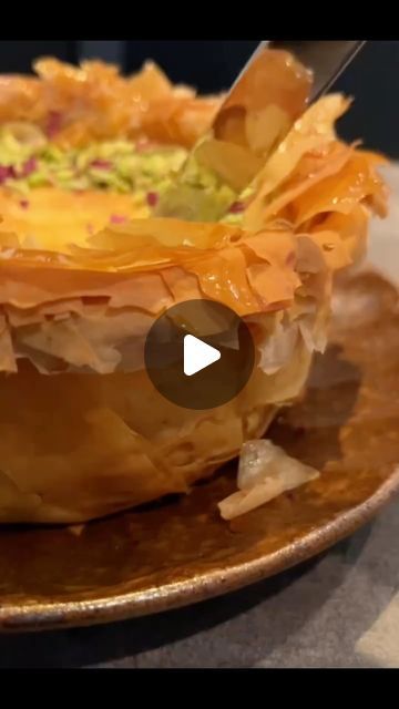 Sharing beautiful pastry and dessert on Instagram: "Filo pistachio cheese cake 

#filocheesecake #filopistachiocheesecake #pistachiocheesecake" Filo Cake, Filo Pastry Dessert, Pistachio Cheesecake, Filo Pastry, Pastry Desserts, Cheesecake Recipes, Pistachio, Cake Recipes, Pastry