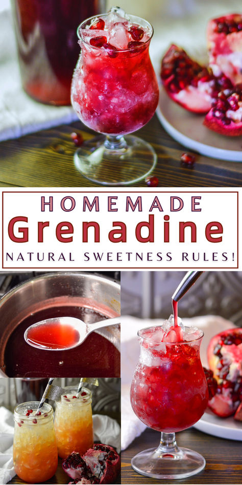 Imagine the smooth taste of homemade grenadine, made with natural sweetness instead of artificial flavors and colors.  It's the perfect addition to your favorite cocktails and mocktails, giving them a unique, rich flavor you won't find in store-bought varieties.  Discover how to create this delectable elixir and elevate your next mixology adventure. How To Make Grenadine Syrup, Cocktails For A Party, Grenadine Recipe, Homemade Grenadine, Christmas Mocktail Recipes, Christmas Mocktail, Mocktail Drink, Drinks Lemonade, Easy Mocktails