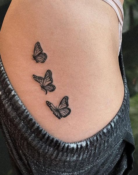 100 Unique Butterfly Tattoo Ideas (Best Butterfly Tattoos) - The Trend Scout Butterfly Tattoo On Stomach, Tattoo On Stomach, Tattoo Papillon, Butterfly Wing Tattoo, Unique Butterfly Tattoos, Butterfly Tattoo Meaning, Chic Tattoo, Small Butterfly Tattoo, Stylish Tattoo