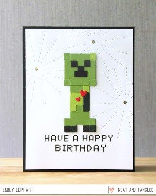 Project: Minecraft Creeper Card Minecraft Cards, Minecraft Birthday Card, Minecraft Valentines, Special Birthday Cards, Diy Minecraft, Birthday Card Craft, Birthday Cards For Boys, Minecraft Birthday, Money Cards