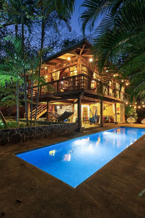 Island Cottages Tropical, Costa Rica Airbnb, Island House Tropical, Tropical Airbnb, Costa Rica House, Costa Rica Beach House, Bali Houses, Costa Rica Villa, Province House