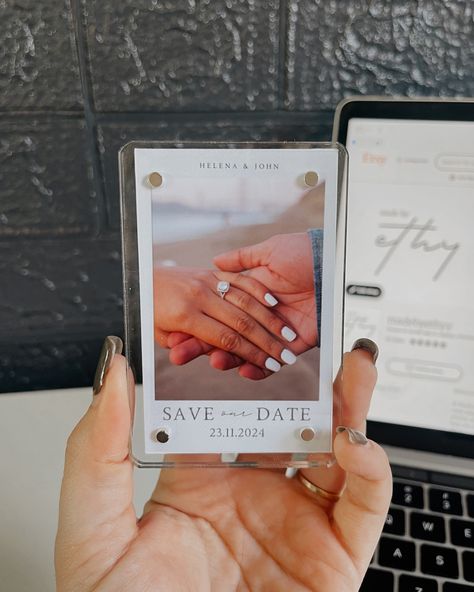 🎉✨ New Arrival Alert! ✨🎉 Say hello to our latest addition – Custom Polaroid “Save the Date” Acrylic Magnets! 📸💍 Transform your unforgettable moments into stylish keepsakes that will wow your guests. These chic, custom acrylic magnets are perfect for announcing your special day in a memorable way. Our Polaroid-style magnets blend timeless charm with modern elegance. ✨ Why You’ll Love Them: • Personalized Perfection: Customizable with your favorite photo and details. • Elegant Design: Pol... Polaroid Save The Date, Acrylic Magnets, Save The Date Magnets, Wedding Mood Board, Wedding Mood, Modern Elegance, Say Hello, Save The Date, New Arrival