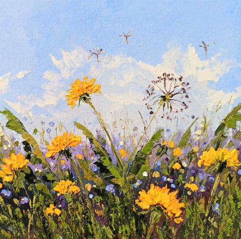 Dandelions painting, wildflowers.
Original oil painting on canvas panel.

Height; 7.8 inches (20 cm).
Width; 7.8 inches (20 cm).
Depth: 0.1 inches ( 2 mm) .
The author's signature.
Need a decorative frame.
Unframed.
I do the packaging and ship within 1- 2 business days after purchase.
Shipping: Wrapped and shipped in bubble wrap for protection.
Shipped with tracking Dandelions Painting, Painting Wildflowers, Dandelion Drawing, Dandelion Painting, Dandelion Wall Art, Oil Pastel Paintings, Canvas Drawings, Decorative Frame, Painting Flower