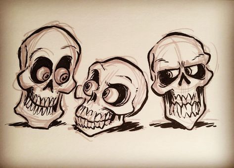 #inktober day 2 #cartoon #skull #skulls #inktober2go #inktober2016 #skeleton #halloweenart #animation #illustration #drawloween #huffinkton Cartoon Skull, Skull Sketch, Skeleton Drawings, Skull Art Drawing, Animation Illustration, Skulls Drawing, Skull Illustration, Skeleton Art, Skull Drawing