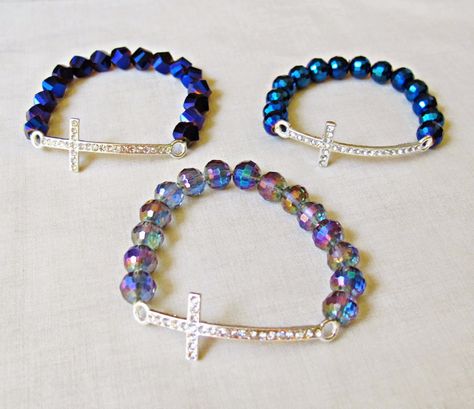 Free Bead Patterns, Cross Bracelets, Rhinestone Designs Pattern, Honey Jewelry, Blessing Bracelet, Faith Bracelet, Jewelry Connectors, Diy Rhinestone, Bracelets Diy