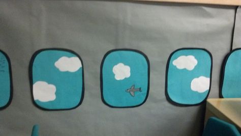 Classroom Airplane, Plane Classroom Theme, Airplane Decorations, Airport Theme, Transportation Preschool Activities, Travel Theme Classroom, Transportation Unit, Around The World Theme, Airplane Theme