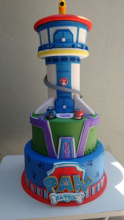 Paw Patrol Birthday Cake Boys, Paw Patrol Birthday Party Cake, Paw Patrol Tower, Camera Cakes, Paw Patrol Party Decorations, Paw Party, Paw Patrol Birthday Cake, Paw Patrol Cake, Paw Patrol Birthday Party