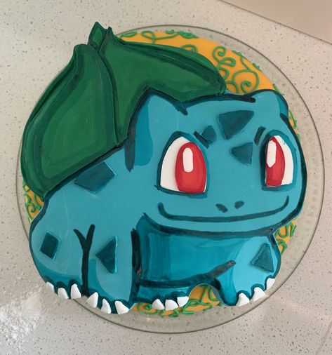 Bulbasaur Cake, Pokémon Cake, Pokemon Cake, Two Tier Cake, Pokemon Birthday Party, Pokemon Birthday, 9th Birthday, 8th Birthday, Tiered Cakes