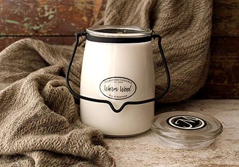 Milkhouse Candle Creamery Butter Jar Candle Warm Wool 22Ounce -- Click image to review more details. (This is an affiliate link) Milkhouse Candles, Herb Jar, Herb Planters, Jar Candles, Candle Company, Candle Warmer, Candle Companies, Jar Candle, Scented Soy Candles