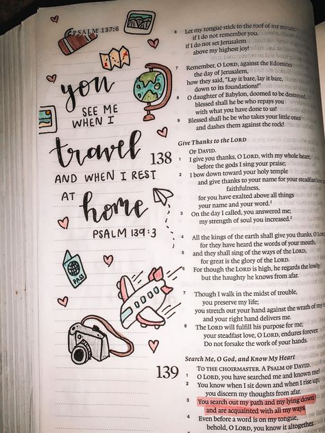 Psalm 139 Bible Journaling, Scripture Verse Art, Bible Drawing, Psalm 139, Bible Journaling Ideas Drawings, Bible Study Notes, Scripture Art, Bible Art Journaling, Bullet Journal Ideas Pages