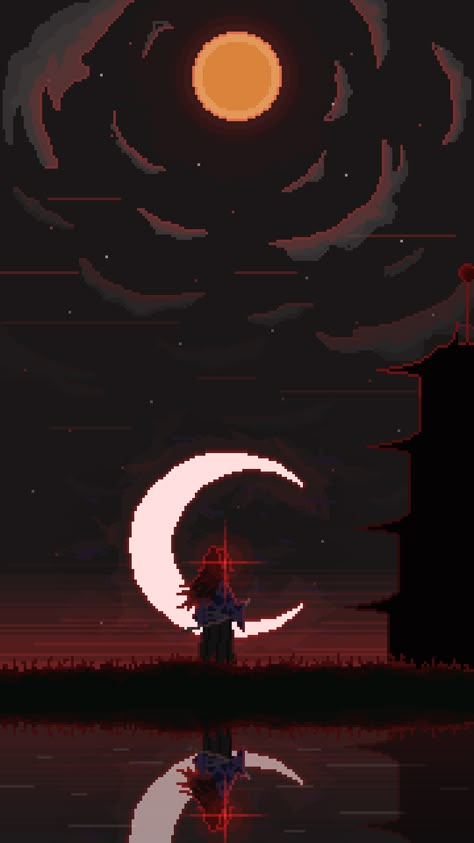 first upper moon - kny kokushibo Upper Moons Wallpaper, Upper Moon 1 Wallpaper, Anime Pixel Art Wallpaper, Pixel Chill, Blood Moon Wallpaper, Kokushibo Wallpaper, Kokushibo Manga, Demon Slayer Kokushibo, Kny Wallpapers