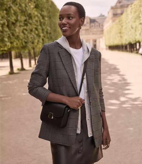 Plaid Oversized Blazer Houndstooth Outfit, Fall Style Guide, Single Button Blazer, Suit Up, Fitted Blazer, Womens Blazers, Plaid Blazer, Oversized Blazer, Trendy Clothes For Women