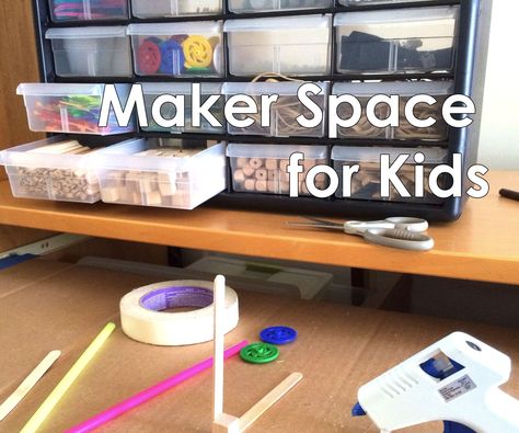 Do you remember being a kid and having an amazing idea to build something awesome? You see movies like Home Alone in which the protagonist is clever a... Craft Storage Drawers, Working With Kids, Makerspace Library, Maker Labs, Space For Kids, Maker Space, Painted Pots Diy, Space Activities, Maker Project