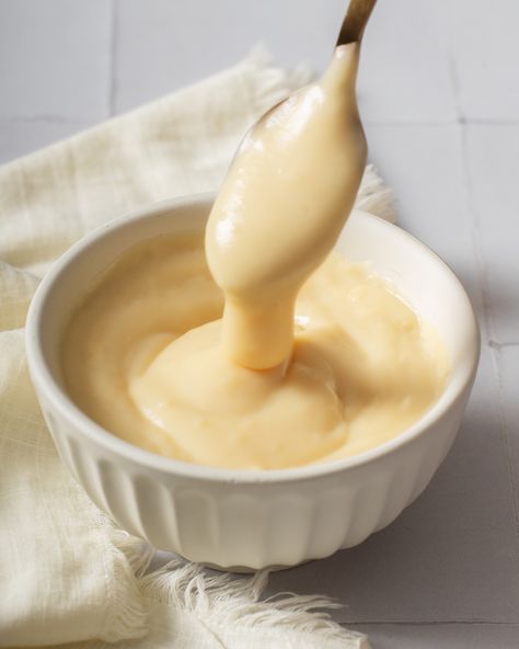 Homemade Vanilla Custard Recipe – Takes Two Eggs Small Batch Custard, How To Make Vanilla Custard, Homemade Boiled Custard, Cooked Custard Recipe, Danish Custard, Diy Custard, Simple Custard Recipe, Vegan Vanilla Custard, Coconut Milk Custard