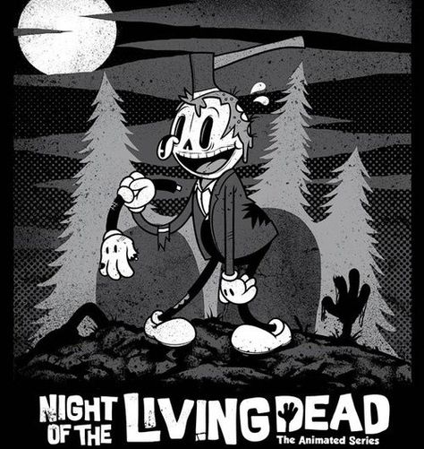 1930s Cartoons, Night Of The Living Dead, Horror Cartoon, The Living Dead, Rubber Hose, Horror Movie Art, Retro Cartoons, Living Dead, Old Cartoons