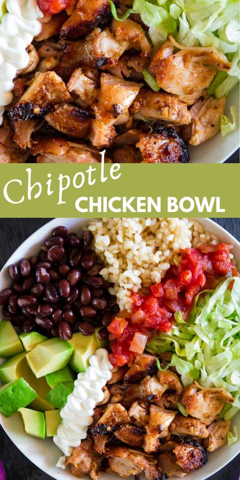 Chipotle Chicken Bowl, Juicy Grilled Chicken, Chicken Bowl Recipe, Homemade Chipotle, Healthy Bowls Recipes, Summer Meal, Healthy Bowls, Chipotle Chicken, Summer Recipes Dinner