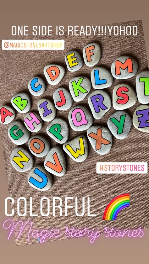 Alphabet Rocks Painted, How To Make Story Stones, Story Stones Ideas, Waldorf Storytelling, Montessori Alphabet, English Abc, Educational Toys For Preschoolers, Abc Learning, Learning Preschool