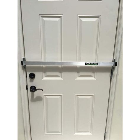 Door Security Bar-by Doorricade-Secure The Entire Width of Your Inward Opening Door with a Proper Security Door Barricade Lock. Patio Must Haves, Door Barricade, Door Security, Opening Door, Safe Room, Security Door, Front Door, Doors, Patio