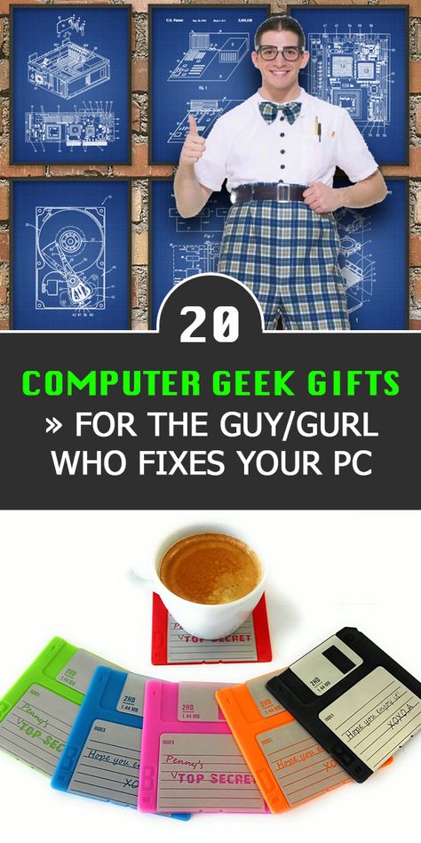 Computer Geek Gifts - Computer Geek Humor - Computer Geek Decor -  What would we do without that guy or girl that fixes our PCs? No matter if you're fighting a computer virus or a frozen monitor, you can always call them. To make it easier for you to show some appreciation, we put together a list of 20 Computer Geek Gifts for the Guy/Gurl who Fixes your PC. Computer Geek Humor, Gifts For Engineers, Computer Nerd Gifts, Diy Geek, Computer Geek Gifts, Nerd Decor, Geek Guy, Geek Diy, Computer Virus