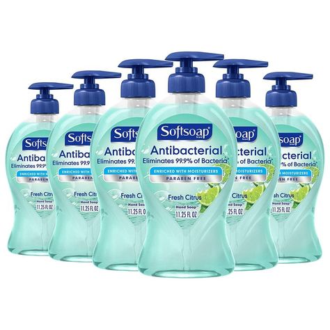 Colgate Palmolive, Benzalkonium Chloride, Skin Hand, Antibacterial Soap, Liquid Hand Soap, Soap Pump, Citrus Scent, Liquid Soap, 6 Pack