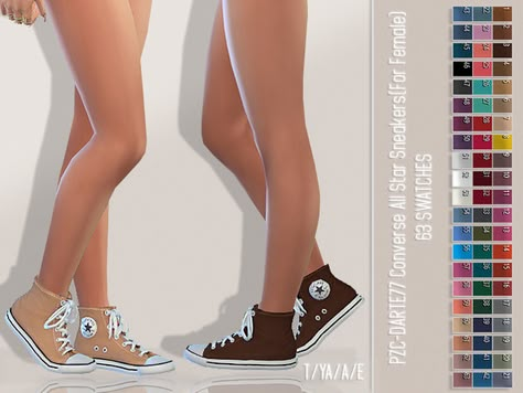 Pinkzombiecupcakes' PZC-Darte77 Converse All-Stars Recolour(FEMALE)MESH REQUIRED Stars Converse, Mods Sims 4, Alpha Cc, Sims 4 Tsr, Sims 4 Cc Kids Clothing, The Sims 4 Pc, Sims 4 Cc Shoes, The Sims 4 Packs, Sims 4 Children