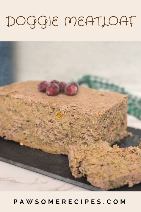 Doggie Meatloaf Doggie Meatloaf, Dog Meatloaf Recipe, Doggie Birthday Cake, Cooked Dog Food, Recipe With Spinach, Doggie Birthday, Foods For Dogs, Dog Food Homemade, Soft Dog Treats