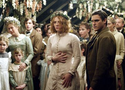 Sooo.... it's really difficult to find a good shot of the wedding scene in The Village, but I would love to have my wedding look like this The Village Movie, M.night Shyamalan, Night Shyamalan, Blair Witch Project, Dallas Howard, Bryce Dallas Howard, Worst Movies, Dark Comedy, Wedding Scene