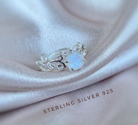 Moon Stone Ring, Gold Moonstone Ring, Moonstone Rings, Vine Ring, Ring Moonstone, Moonstone Engagement, Rings Sterling Silver, Moonstone Engagement Ring, Rainbow Moonstone Ring