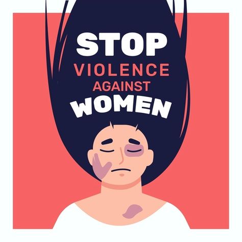 Illustrated beaten woman with stop violence against women text. Download it at freepik.com! #Freepik #freevector #event #women #human #stop Social Awareness Posters, Human Rights Quotes, Feminism Poster, Anime Lips, Creative School Project Ideas, Women Slogan, Awareness Poster, Infographic Poster, Women Poster