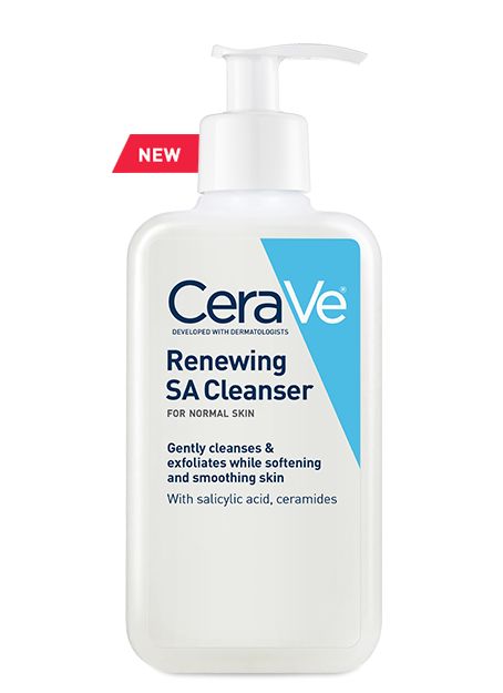 Exfoliates and cleanses while ceramides help restore your skin barrier Cerave Cleanser, Cerave Skincare, Salicylic Acid Cleanser, Oil Cleansing, Exfoliating Mask, Bumpy Skin, Baby Soft Skin, Sensitive Skin Care, How To Exfoliate Skin