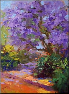 Colorist Art, Jacaranda Trees, Florida Trees, Jacaranda Tree, Purple Trees, Impressionist Paintings, Canvas Paintings, Tree Art, Tree Painting