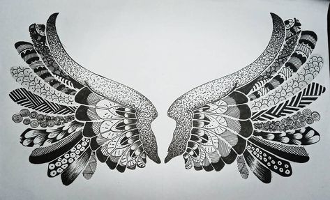 We all have wings which we can't see unless we understand it's worth. Believe in yourself and don't let anybody question your capabilities. Spread your wings like an angel and show them that you are not an ordinary person whom they can suppress 💪 #wings #fly #power #capabilities #belief #motivation #inspiration #zentangle #mandala #doodle #angel #zentangleart #dreams Zentangle Mandala, Zentangle Flowers, Zentangle Pattern, Mandala Doodle, Angel Eyes, Believe In Yourself, Zentangle Art, Zentangle Patterns, An Angel