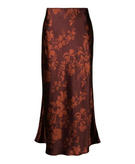 Layla Floral Print Skirt Orange Blood, High Waisted Skirts, Silk Midi Skirt, Floral Print Skirt, Skirts For Women, Blood Red, Wardrobe Style, Red Silk, Printed Skirts