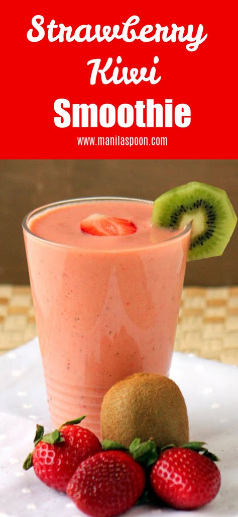 Kiwi Recipes Smoothie, Frozen Kiwi Recipes, Recipe With Kiwi, Kiwi Lime Smoothie, Smoothie Recipes With Kiwi, Kiwi And Strawberry, Strawberry And Kiwi Smoothie, Kiwi Berry Smoothie, Kiwi Fruit Recipes