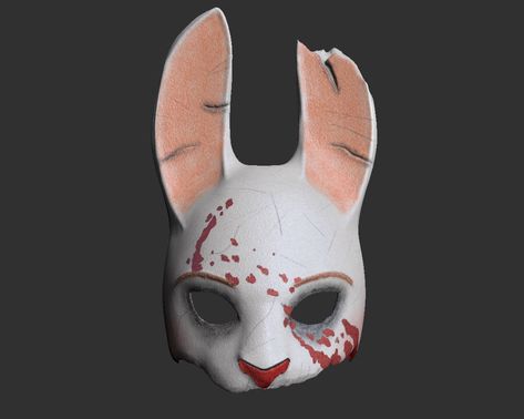 Huntress Cosplay, Rabbit Mask, Creepy Masks, The Huntress, Bear Mask, Mask Aesthetic, Bunny Mask, Mask Drawing, Creepy Things