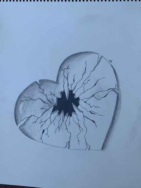 Shattered Glass Heart Drawing, Shattered Glass Heart Tattoo, Shattered Glass Art Drawing, Broken Hearts Painting, Heart Of Glass Tattoo, Shattered Glass Drawing, Glass Heart Drawing, Broken Sketching, Drawing Cracks