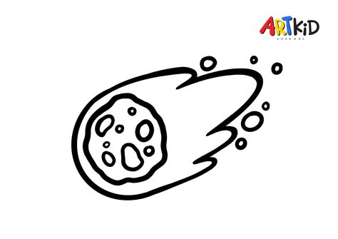 This picture belongs to one of our easy drawing and coloring videos on our YouTube channel. You will find the link to download the high quality outline picture in the description of the video. Meteorite Drawing, Colouring For Kids, Drawing And Colouring, Outline Pictures, Coloring Videos, Oil Pastel Drawings, Drawing Easy, Easy Drawing, Pastel Drawing