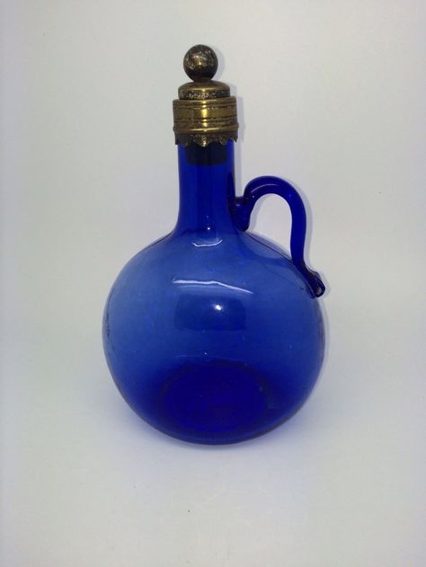 QUALITY 18TH CENTURY GEORGIAN BRISTOL BLUE WHISKY FLAGON C1780 Drinking Vessels, Decanters, Antique Glass, By The Sea, Antique Furniture, Limited Editions, Bristol, 18th Century, The Sea