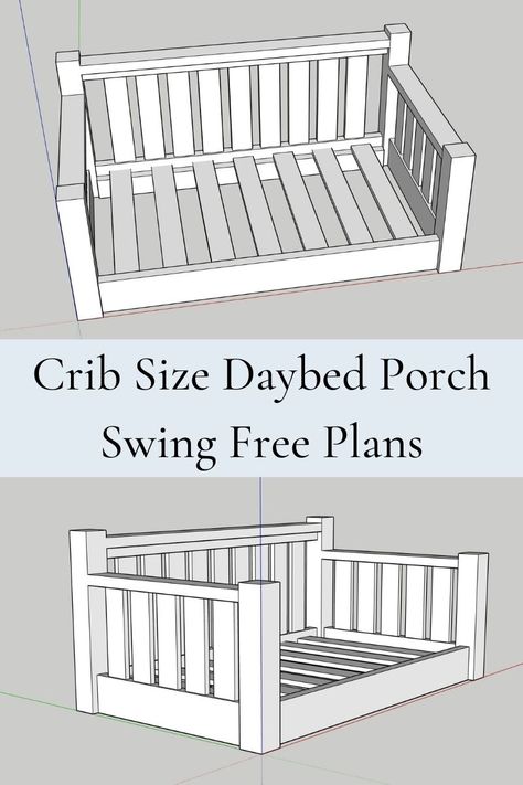 Crib Mattress Porch Bench, Daybed Swings Outdoor Diy, Diy Outdoor Bed, Front Porch Swing Ideas, Diy Porch Bed, Diy Front Porch Ideas, Crib Mattress Porch Swing, Crib Daybed, Porch Swing Ideas