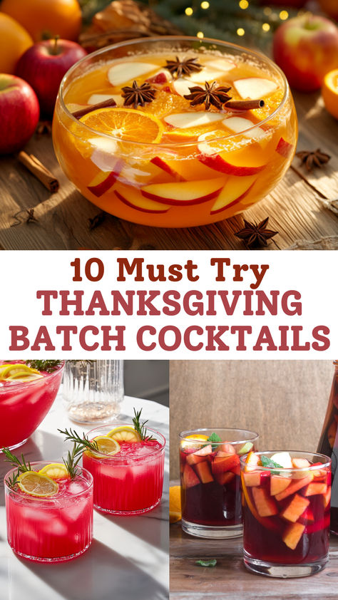 Thanksgiving Big Batch Cocktails Fall Cocktails Big Batch, Big Batch Apple Cider Cocktail, Thanksgiving Mixed Drinks Alcohol, Fall Drink For A Crowd, Cranberry Drinks Alcohol Thanksgiving, Best Wine For Thanksgiving Dinner, Mixed Drinks For Thanksgiving, Easy Holiday Batch Cocktails, Thanksgiving Drink Recipes Alcoholic For A Crowd