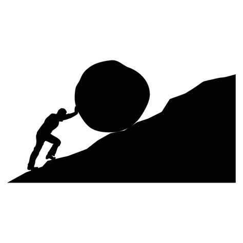 Download the man pushing big boulder uphill. Concept of fatigue, effort, courage, power, force Vector cartoon black silhouette in flat design isolated 27210233 royalty-free Vector from Vecteezy for your project and explore over a million other vectors, icons and clipart graphics! Man Pushing Rock Uphill, Pushing Rock Uphill, Man Pushing Rock, Rock Tattoo, Vector Animation, Pet Logo, Green Background Video, Fairy Tattoo, Pet Logo Design